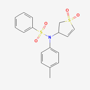 molecular formula C17H17NO4S2 B2705457 4-[(4-Methylphenyl)(phenylsulfonyl)amino]-4,5-dihydrothiophene-1,1-dione CAS No. 327067-25-4