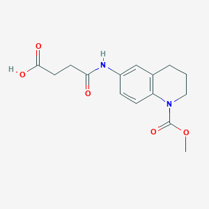 molecular formula C15H18N2O5 B270546 4-{[1-(Methoxycarbonyl)-1,2,3,4-tetrahydro-6-quinolinyl]amino}-4-oxobutanoic acid 