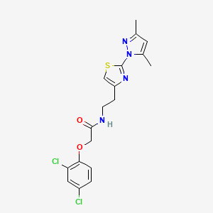 molecular formula C18H18Cl2N4O2S B2705462 2-(2,4-dichlorophenoxy)-N-(2-(2-(3,5-dimethyl-1H-pyrazol-1-yl)thiazol-4-yl)ethyl)acetamide CAS No. 1421481-34-6