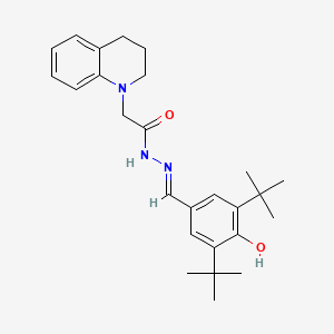 molecular formula C26H35N3O2 B2705463 (E)-N'-(3,5-di-tert-butyl-4-hydroxybenzylidene)-2-(3,4-dihydroquinolin-1(2H)-yl)acetohydrazide CAS No. 681479-34-5
