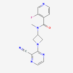 molecular formula C15H13FN6O B2705467 N-[1-(3-Cyanopyrazin-2-yl)azetidin-3-yl]-3-fluoro-N-methylpyridine-4-carboxamide CAS No. 2380177-98-8