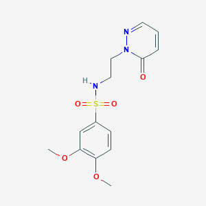 molecular formula C14H17N3O5S B2705477 3,4-二甲氧基-N-(2-(6-氧代吡啶并[1(6H)-基]基)乙基)苯磺酰胺 CAS No. 1021219-20-4