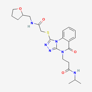 N-isopropyl-3-[5-oxo-1-({2-oxo-2-[(tetrahydrofuran-2-ylmethyl)amino]ethyl}thio)[1,2,4]triazolo[4,3-a]quinazolin-4(5H)-yl]propanamide