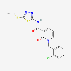 molecular formula C17H15ClN4O2S2 B2705482 1-(2-chlorobenzyl)-N-(5-(ethylthio)-1,3,4-thiadiazol-2-yl)-2-oxo-1,2-dihydropyridine-3-carboxamide CAS No. 946304-02-5