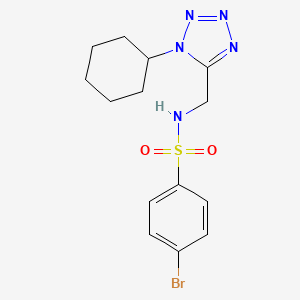molecular formula C14H18BrN5O2S B2705486 4-bromo-N-((1-cyclohexyl-1H-tetrazol-5-yl)methyl)benzenesulfonamide CAS No. 921125-28-2