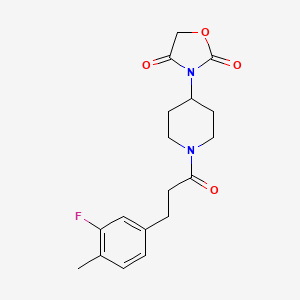 molecular formula C18H21FN2O4 B2705493 3-(1-(3-(3-Fluoro-4-methylphenyl)propanoyl)piperidin-4-yl)oxazolidine-2,4-dione CAS No. 2034361-77-6