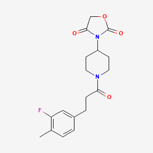 molecular formula C18H21FN2O4 B2705493 3-(1-(3-(3-氟-4-甲基苯基)丙酰)哌啶-4-基)噁唑啉-2,4-二酮 CAS No. 2034361-77-6