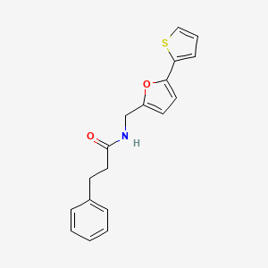 molecular formula C18H17NO2S B2705497 3-phenyl-N-((5-(thiophen-2-yl)furan-2-yl)methyl)propanamide CAS No. 2034434-59-6