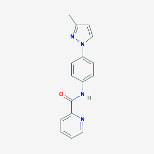 molecular formula C16H14N4O B270550 N-[4-(3-methyl-1H-pyrazol-1-yl)phenyl]pyridine-2-carboxamide 