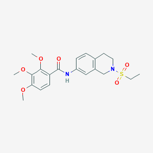 molecular formula C21H26N2O6S B2705501 N-(2-(ethylsulfonyl)-1,2,3,4-tetrahydroisoquinolin-7-yl)-2,3,4-trimethoxybenzamide CAS No. 954640-26-7