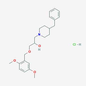 molecular formula C24H34ClNO4 B2705504 1-(4-Benzylpiperidin-1-yl)-3-((2,5-dimethoxybenzyl)oxy)propan-2-ol hydrochloride CAS No. 1215612-53-5