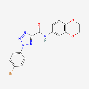 molecular formula C16H12BrN5O3 B2705505 2-(4-bromophenyl)-N-(2,3-dihydrobenzo[b][1,4]dioxin-6-yl)-2H-tetrazole-5-carboxamide CAS No. 1396883-24-1