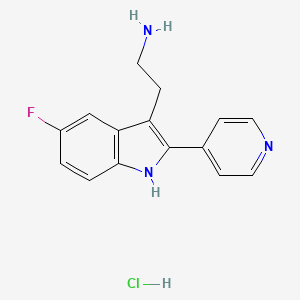 molecular formula C15H15ClFN3 B2705506 3-(氨基乙基)-5-氟-2-吡啶-4-基-1H-吲哚盐酸盐 CAS No. 1052411-35-4