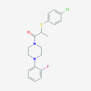 molecular formula C19H20ClFN2OS B2705508 2-(4-Chlorophenylthio)-1-(4-(2-fluorophenyl)piperazinyl)propan-1-one CAS No. 432525-62-7