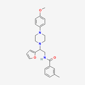 molecular formula C25H29N3O3 B2705523 N-[2-(furan-2-yl)-2-[4-(4-methoxyphenyl)piperazin-1-yl]ethyl]-3-methylbenzamide CAS No. 877647-83-1