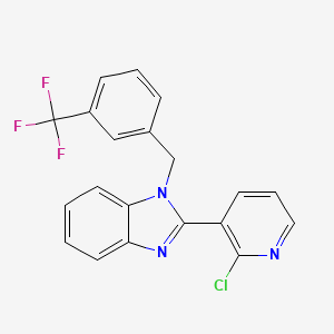 molecular formula C20H13ClF3N3 B2705526 2-(2-Chloro-3-pyridinyl)-1-(3-(trifluoromethyl)benzyl)-1H-1,3-benzimidazole CAS No. 338411-55-5