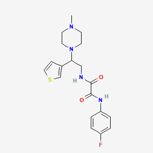molecular formula C19H23FN4O2S B2705527 N1-(4-fluorophenyl)-N2-(2-(4-methylpiperazin-1-yl)-2-(thiophen-3-yl)ethyl)oxalamide CAS No. 946247-33-2