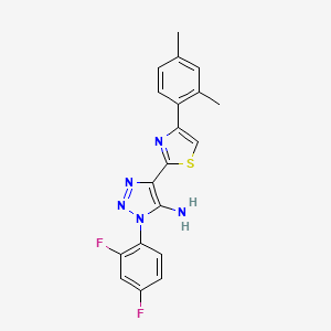 molecular formula C19H15F2N5S B2705532 1-(2,4-difluorophenyl)-4-[4-(2,4-dimethylphenyl)-1,3-thiazol-2-yl]-1H-1,2,3-triazol-5-amine CAS No. 1251626-98-8