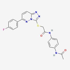 molecular formula C21H17FN6O2S B2705541 N-(4-acetamidophenyl)-2-((6-(4-fluorophenyl)-[1,2,4]triazolo[4,3-b]pyridazin-3-yl)thio)acetamide CAS No. 894057-46-6