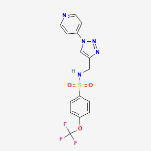 molecular formula C15H12F3N5O3S B2705542 N-((1-(pyridin-4-yl)-1H-1,2,3-triazol-4-yl)methyl)-4-(trifluoromethoxy)benzenesulfonamide CAS No. 2309587-30-0