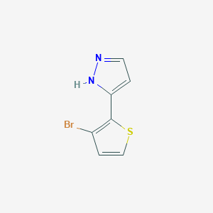 molecular formula C7H5BrN2S B2705547 5-(3-溴噻吩-2-基)-1H-吡唑 CAS No. 166196-68-5