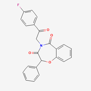 B2705551 4-(2-(4-fluorophenyl)-2-oxoethyl)-2-phenylbenzo[f][1,4]oxazepine-3,5(2H,4H)-dione CAS No. 903870-63-3