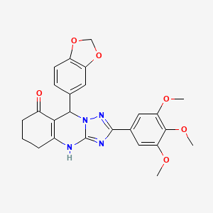9-(1,3-benzodioxol-5-yl)-2-(3,4,5-trimethoxyphenyl)-5,6,7,9-tetrahydro[1,2,4]triazolo[5,1-b]quinazolin-8(4H)-one