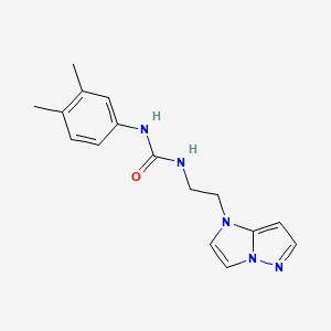 molecular formula C16H19N5O B2705555 1-(2-(1H-imidazo[1,2-b]pyrazol-1-yl)ethyl)-3-(3,4-dimethylphenyl)urea CAS No. 1795298-13-3