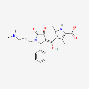 methyl 4-[(E)-[1-[3-(dimethylamino)propyl]-4,5-dioxo-2-phenylpyrrolidin-3-ylidene]-hydroxymethyl]-3,5-dimethyl-1H-pyrrole-2-carboxylate