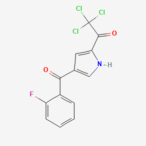 molecular formula C13H7Cl3FNO2 B2705563 2,2,2-trichloro-1-[4-(2-fluorobenzoyl)-1H-pyrrol-2-yl]-1-ethanone CAS No. 338403-88-6