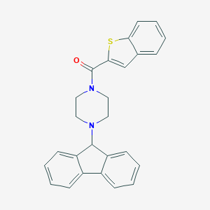 molecular formula C26H22N2OS B270557 1-(1-benzothien-2-ylcarbonyl)-4-(9H-fluoren-9-yl)piperazine 