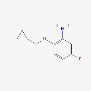 molecular formula C10H12FNO B2705578 2-(环丙基甲氧基)-5-氟苯胺 CAS No. 937596-77-5