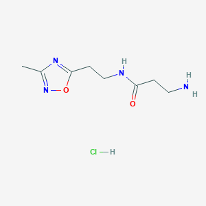 molecular formula C8H15ClN4O2 B2705580 3-amino-N-(2-(3-methyl-1,2,4-oxadiazol-5-yl)ethyl)propanamide hydrochloride CAS No. 1312141-55-1; 1435905-34-2