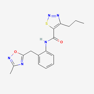 molecular formula C16H17N5O2S B2705581 N-(2-((3-methyl-1,2,4-oxadiazol-5-yl)methyl)phenyl)-4-propyl-1,2,3-thiadiazole-5-carboxamide CAS No. 1448037-69-1