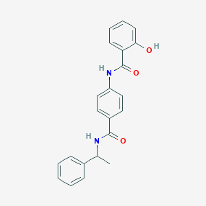 molecular formula C22H20N2O3 B270559 2-hydroxy-N-(4-{[(1-phenylethyl)amino]carbonyl}phenyl)benzamide 
