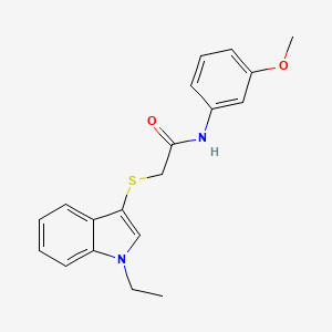 molecular formula C19H20N2O2S B2705595 2-(1-ethylindol-3-yl)sulfanyl-N-(3-methoxyphenyl)acetamide CAS No. 896676-55-4
