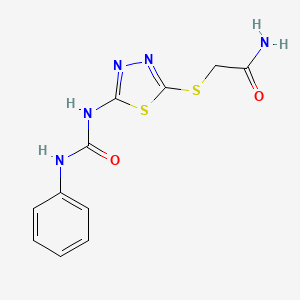 molecular formula C11H11N5O2S2 B2705597 2-((5-(3-Phenylureido)-1,3,4-thiadiazol-2-yl)thio)acetamide CAS No. 898462-47-0