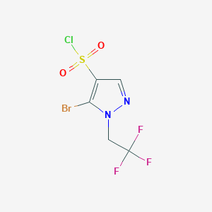 molecular formula C5H3BrClF3N2O2S B2705601 5-Bromo-1-(2,2,2-trifluoroethyl)-1H-pyrazole-4-sulfonyl chloride CAS No. 1946817-47-5