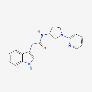 molecular formula C19H20N4O B2705603 2-(1H-indol-3-yl)-N-(1-(pyridin-2-yl)pyrrolidin-3-yl)acetamide CAS No. 1798524-46-5
