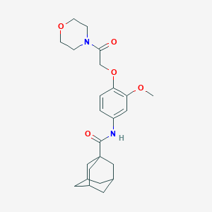 molecular formula C24H32N2O5 B270561 N~1~-[3-methoxy-4-(2-morpholino-2-oxoethoxy)phenyl]-1-adamantanecarboxamide 