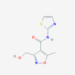 molecular formula C9H9N3O3S B2705615 3-(羟甲基)-5-甲基-N-(1,3-噻唑-2-基)-4-异噁唑甲酰胺 CAS No. 338408-93-8