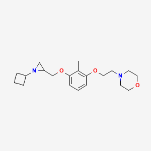 molecular formula C20H30N2O3 B2705619 4-[2-[3-[(1-Cyclobutylaziridin-2-yl)methoxy]-2-methylphenoxy]ethyl]morpholine CAS No. 2418728-67-1