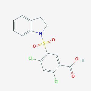 molecular formula C15H11Cl2NO4S B270562 2,4-dichloro-5-(2,3-dihydro-1H-indol-1-ylsulfonyl)benzoic acid 