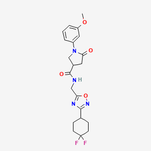 molecular formula C21H24F2N4O4 B2705621 N-((3-(4,4-difluorocyclohexyl)-1,2,4-oxadiazol-5-yl)methyl)-1-(3-methoxyphenyl)-5-oxopyrrolidine-3-carboxamide CAS No. 2034518-10-8