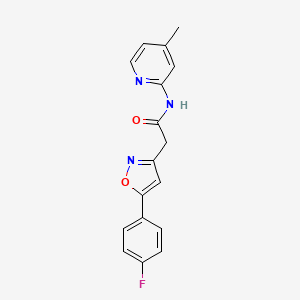 molecular formula C17H14FN3O2 B2705625 2-(5-(4-fluorophenyl)isoxazol-3-yl)-N-(4-methylpyridin-2-yl)acetamide CAS No. 953202-80-7