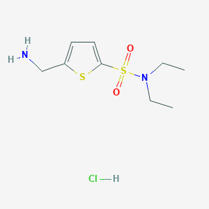 molecular formula C9H17ClN2O2S2 B2705626 5-(氨甲基)-N,N-二乙基噻吩-2-磺酰胺盐酸盐 CAS No. 1049720-13-9
