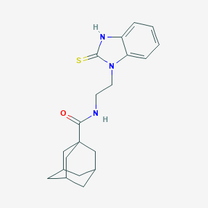 molecular formula C20H25N3OS B270563 N-[2-(2-sulfanyl-1H-benzimidazol-1-yl)ethyl]-1-adamantanecarboxamide 
