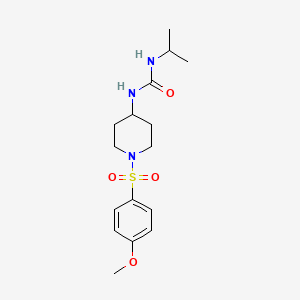 molecular formula C16H25N3O4S B2705630 N-isopropyl-N'-{1-[(4-methoxyphenyl)sulfonyl]-4-piperidinyl}urea CAS No. 672950-39-9