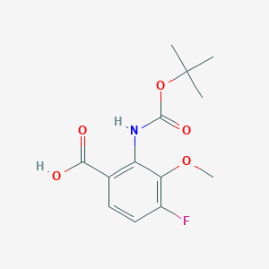 molecular formula C13H16FNO5 B2705632 4-Fluoro-3-methoxy-2-[(2-methylpropan-2-yl)oxycarbonylamino]benzoic acid CAS No. 2248316-24-5