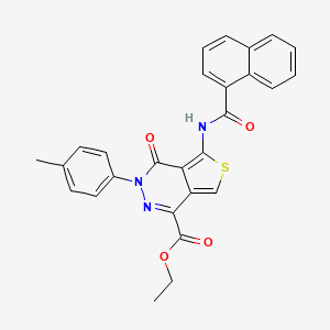 molecular formula C27H21N3O4S B2705637 Ethyl 3-(4-methylphenyl)-5-(naphthalene-1-carbonylamino)-4-oxothieno[3,4-d]pyridazine-1-carboxylate CAS No. 851948-47-5